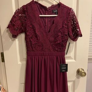 red lulus lace dress NWT
